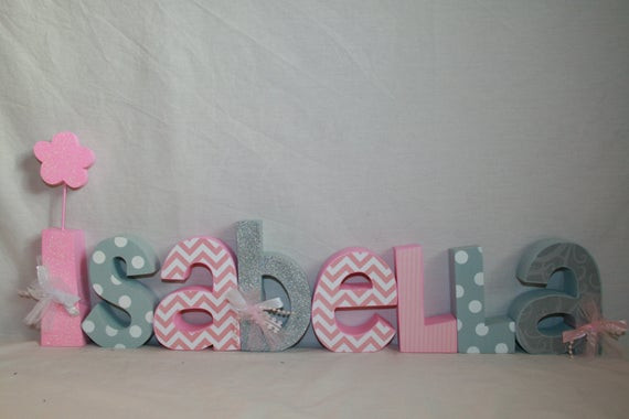 Baby Name Letters Room Decor
 Items similar to Decorative wooden nursery letters 8