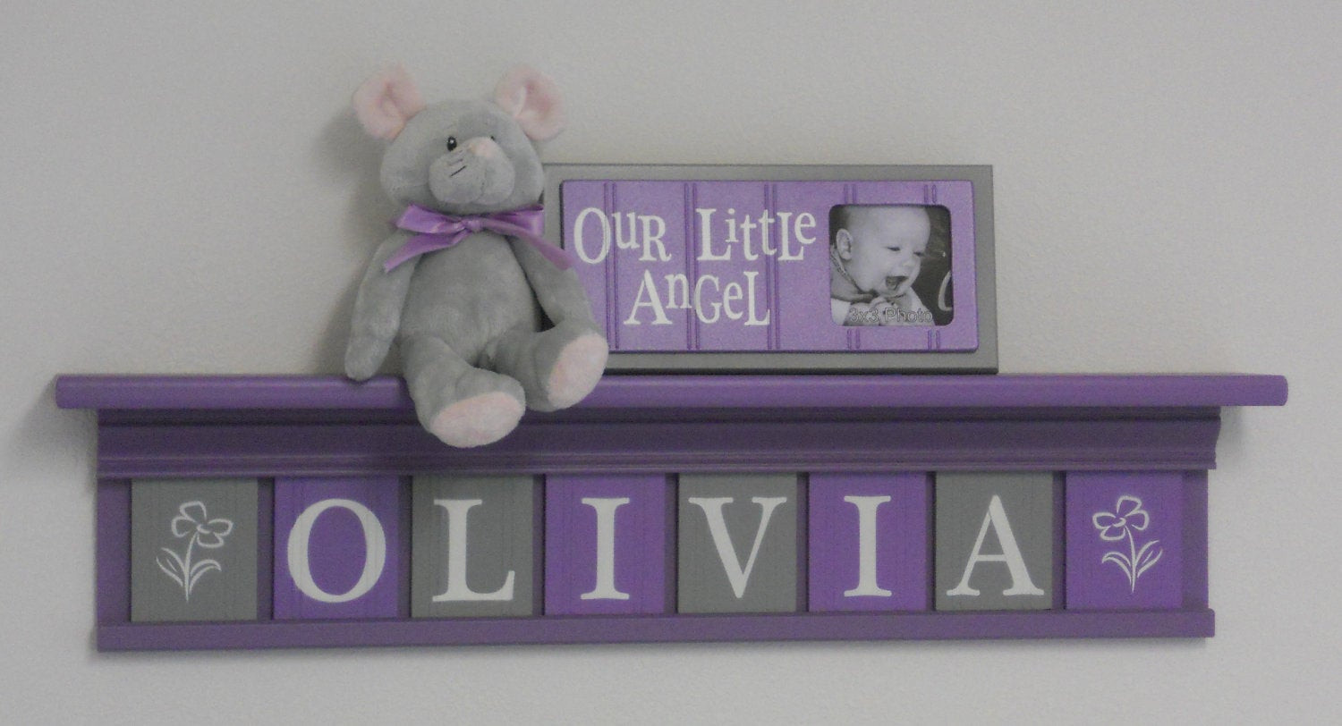Baby Name Letters Room Decor
 Purple Nursery Name Letters Baby Girl Nursery Name Decor