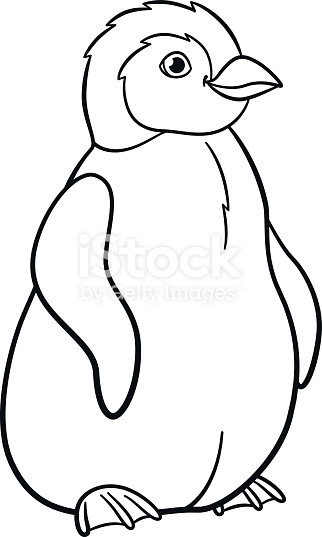 Baby Penguin Coloring Page
 Coloring Pages Little Cute Baby Penguin Smiles Stock