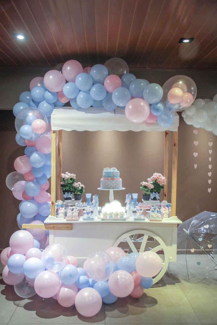 Baby Reveal Party Decoration Ideas
 Kara s Party Ideas Raindrop Themed Gender Reveal Party