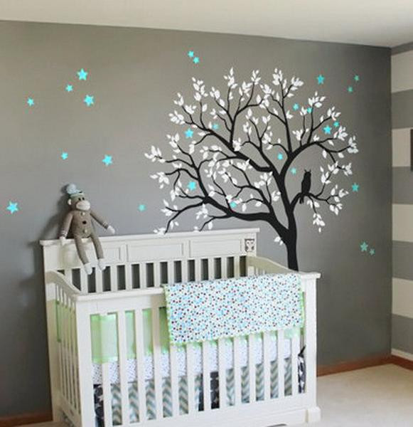 Baby Room Decoration Stickers
 Owl Hoot Star Tree Kids Nursery Decor Wall Decals