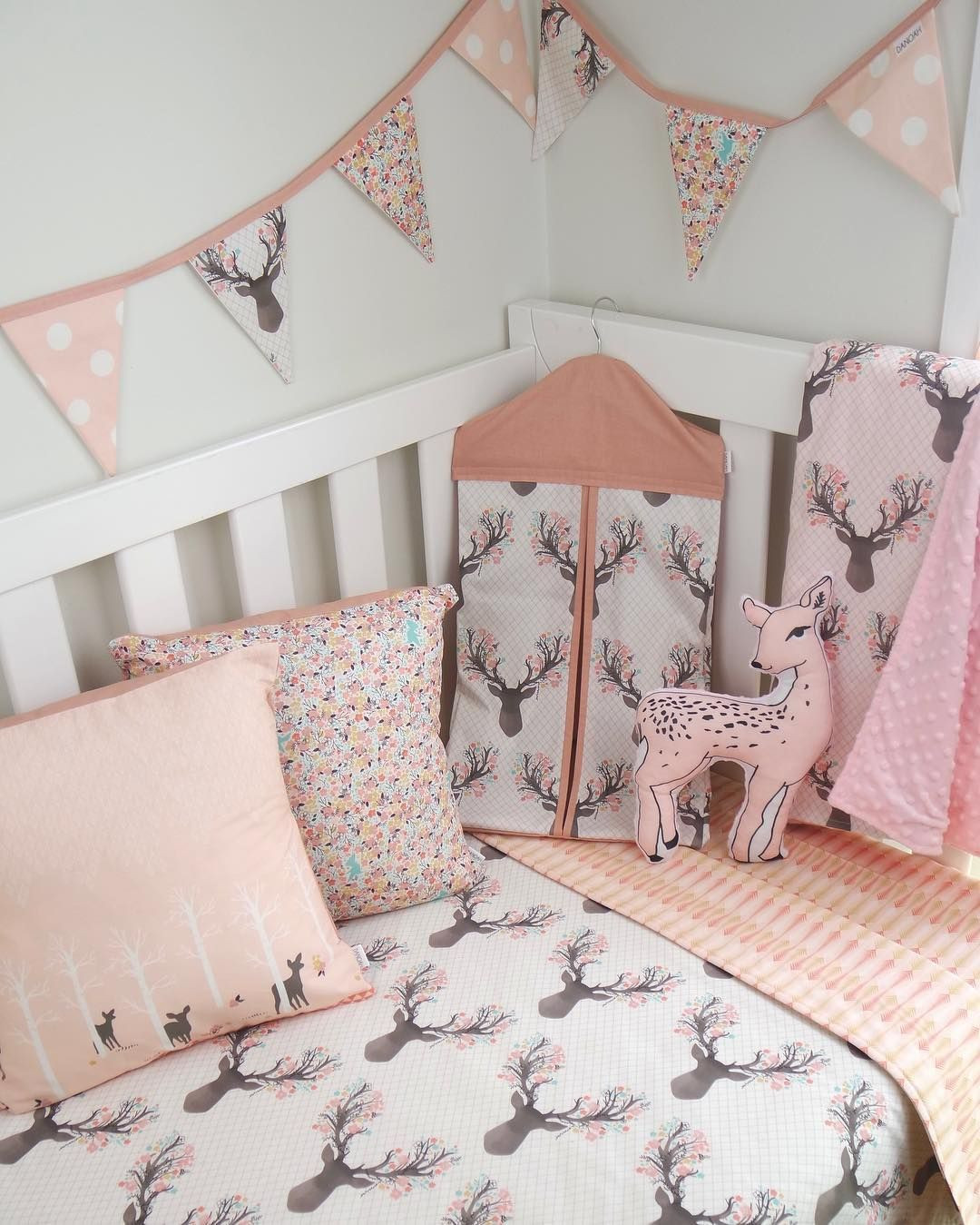 Baby Room Deer Decor
 Pink Deer Nursery set by danoah baby featuring fawn