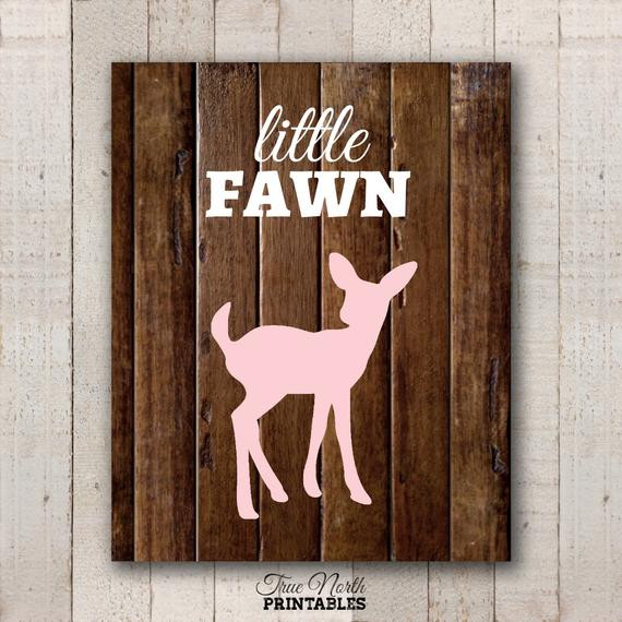 Baby Room Deer Decor
 Baby Deer Nursery Print Pink Little Fawn Girl Woodland