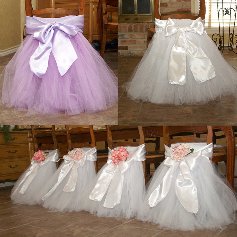 Baby Shower Chair Decoration Ideas
 New Design Wedding Banquet Chair Cover Bow Tulle Tutu