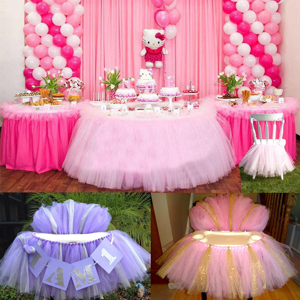 Baby Shower Chair Decoration Ideas
 Tulle Tutu Table Chair Skirt for Wedding Birthday Party