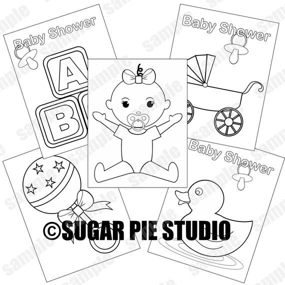 Baby Shower Coloring Page
 Baby shower coloring pages baby girl party favor kids table