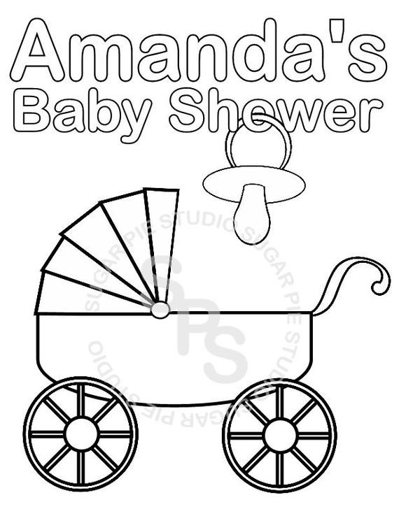 Baby Shower Coloring Page
 Personalized Printable Baby Shower Favor childrens kids