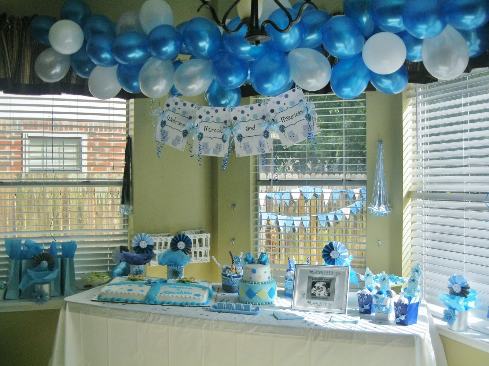 Baby Shower Decorating Ideas For A Boy
 PolkaDots & Monkeys Diaper Cakes Party Planner