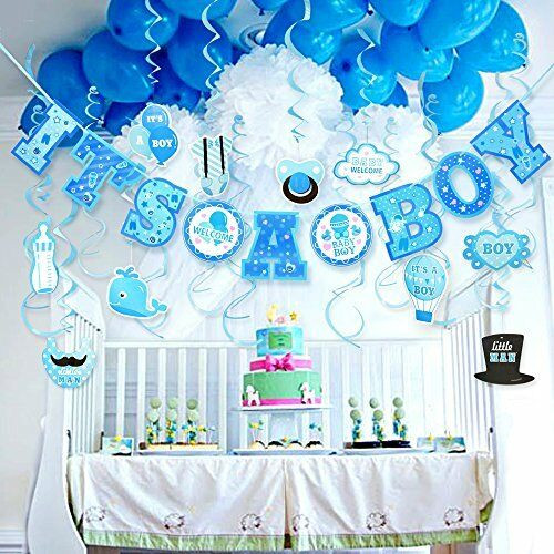 Baby Shower Decorating Ideas For A Boy
 Lucky Party Baby Shower Decorations for Boy It s A BOY