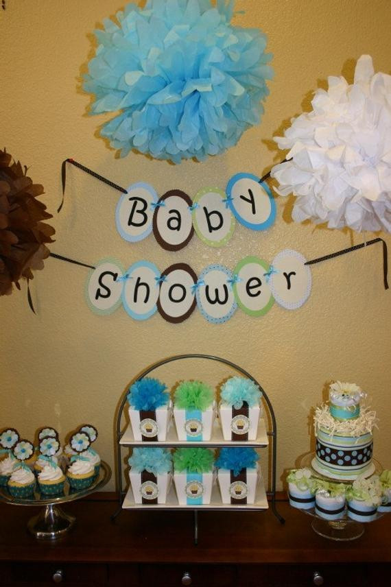 Baby Shower Decorating Ideas For A Boy
 Baby Boy Shower Party Decoration Package by sdoodlesbakeshop