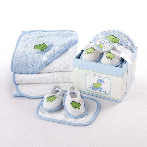 Baby Shower Gift Set
 Personalized Baby Boy Girl Towel Bathtime Four Piece