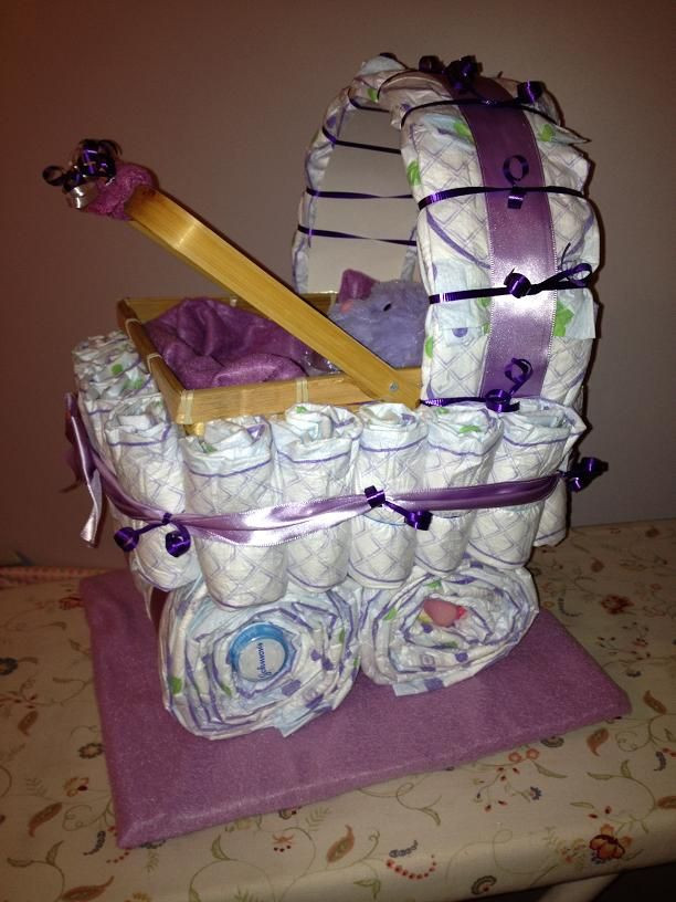 Baby Shower Gifts Made With Diapers
 Diaper Carriage Diaper Creations by Jocelyn