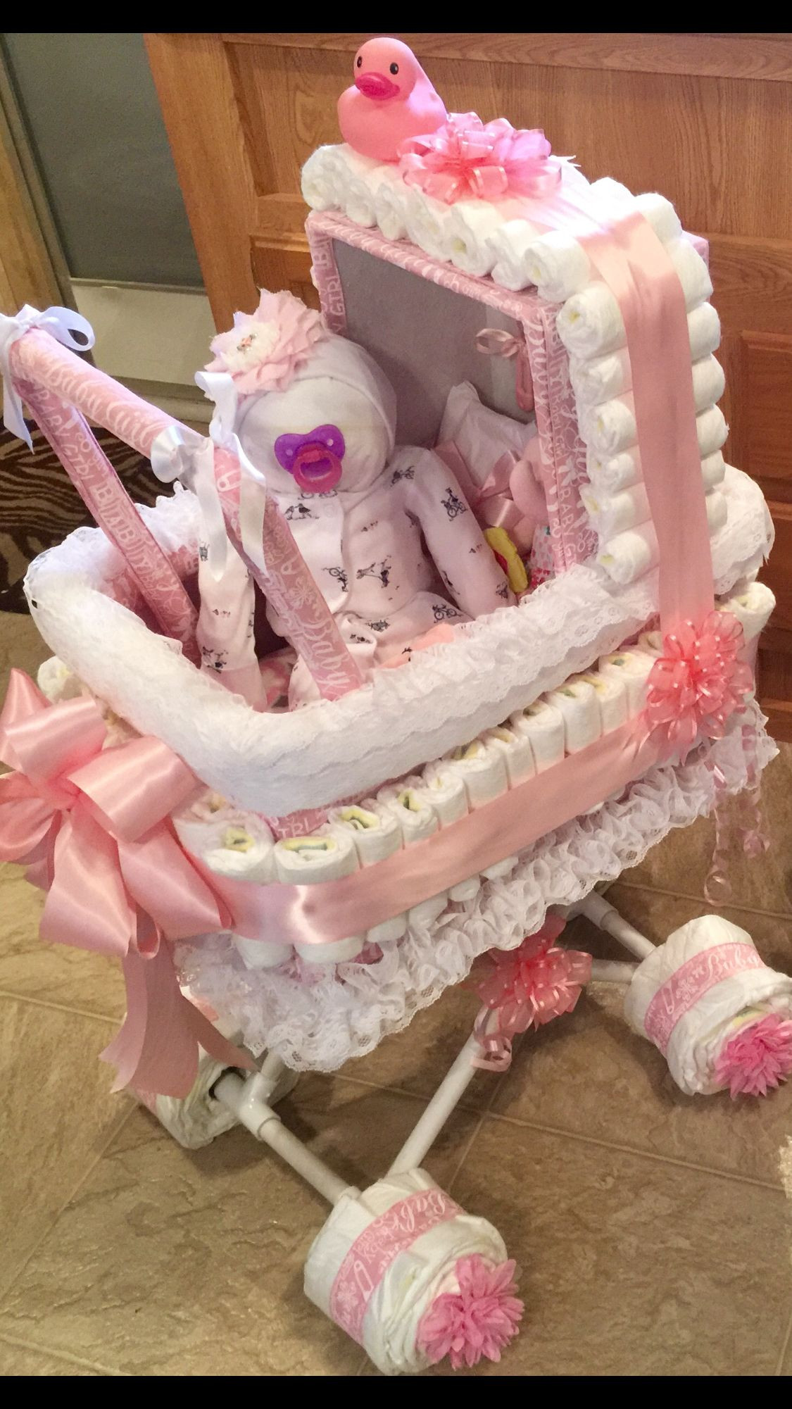 Baby Shower Gifts Made With Diapers
 Instead of a diaper cake for baby shower I made my