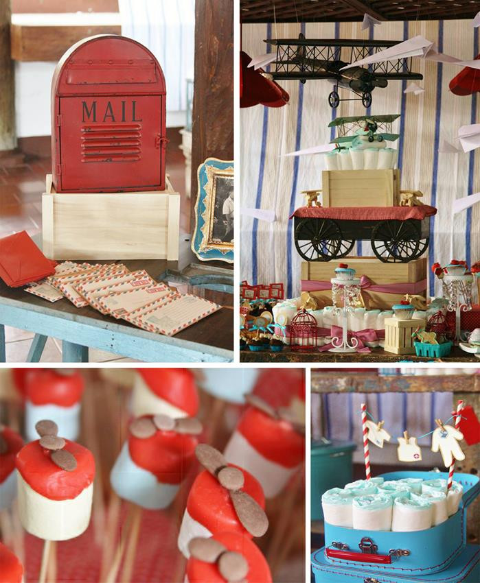 Baby Shower Party Decorations Ideas
 Kara s Party Ideas Vintage Airplane Baby Shower Ideas