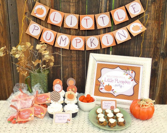 Baby Shower Party Decorations Ideas
 Items similar to Autumn Party Printable Set Baby Shower