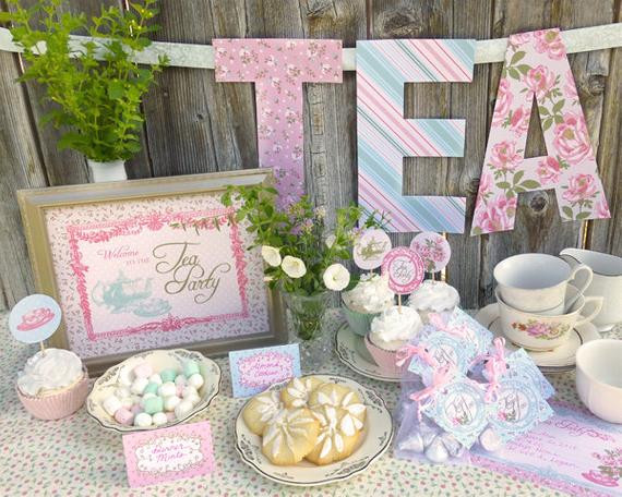 Baby Shower Party Rentals
 Tea Party Printable Set Baby Shower Bridal Shower or