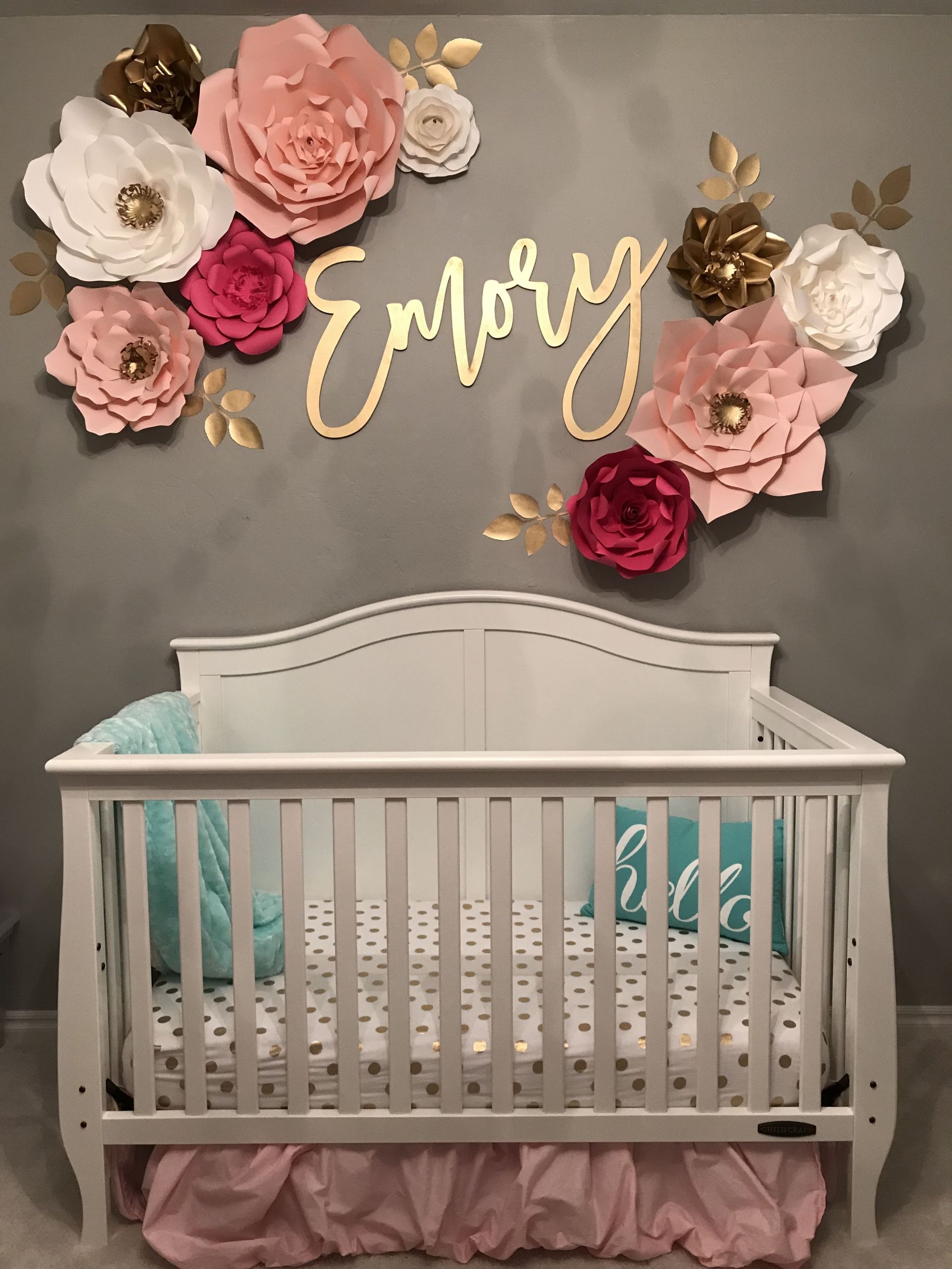 Baby Wall Decoration Ideas
 Baby girl nursery name decal wall flowers