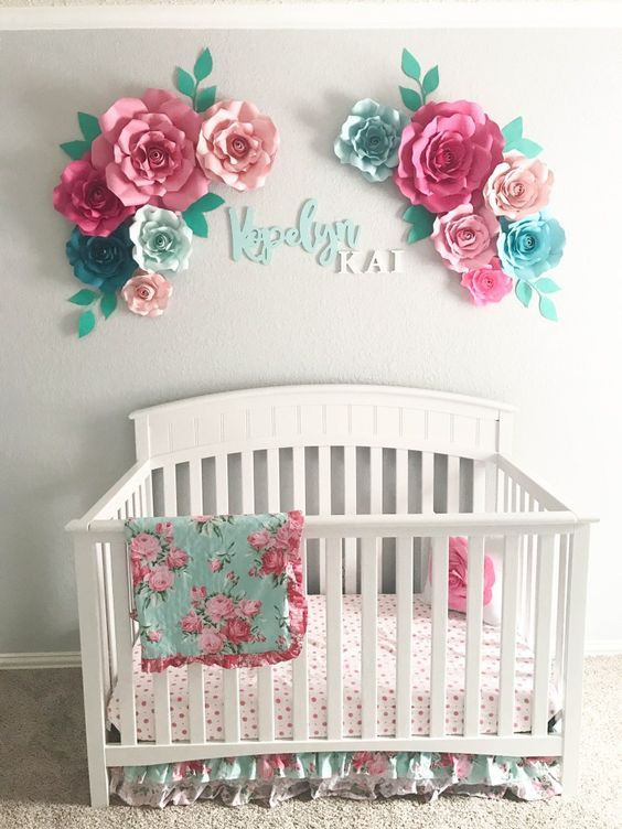 Baby Wall Decoration Ideas
 Aqua Floral Nursery for Baby Girl