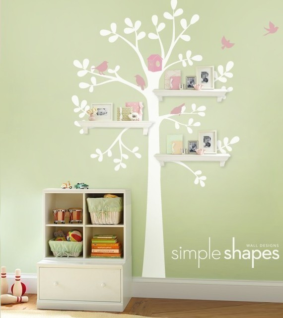 Baby Wall Decoration Ideas
 Wall Decor and Shelving Tree Baby Nursery