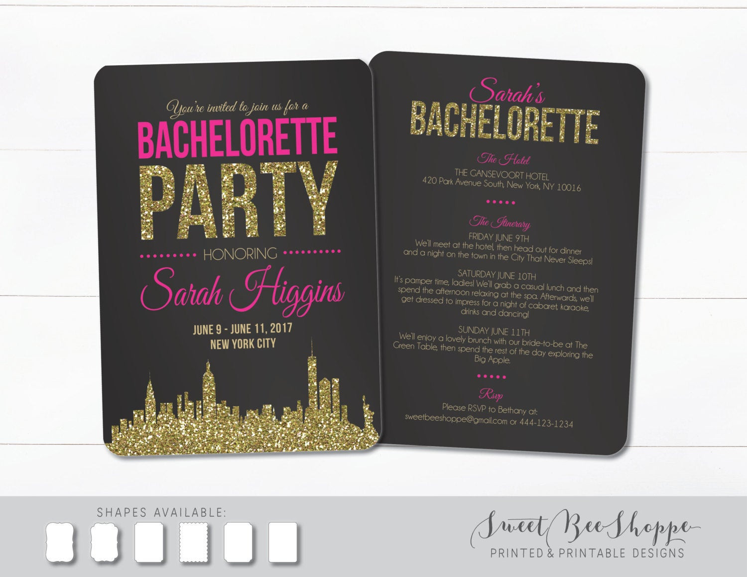 Bachelorette Party Ideas In Nyc
 New York City Bachelorette Invite NYC Bachelorette Party