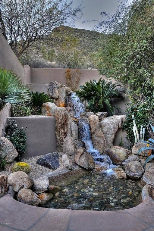 Backyard Desert Landscape
 Arizona Desert Home bines Waterscaping Xeriscaping and