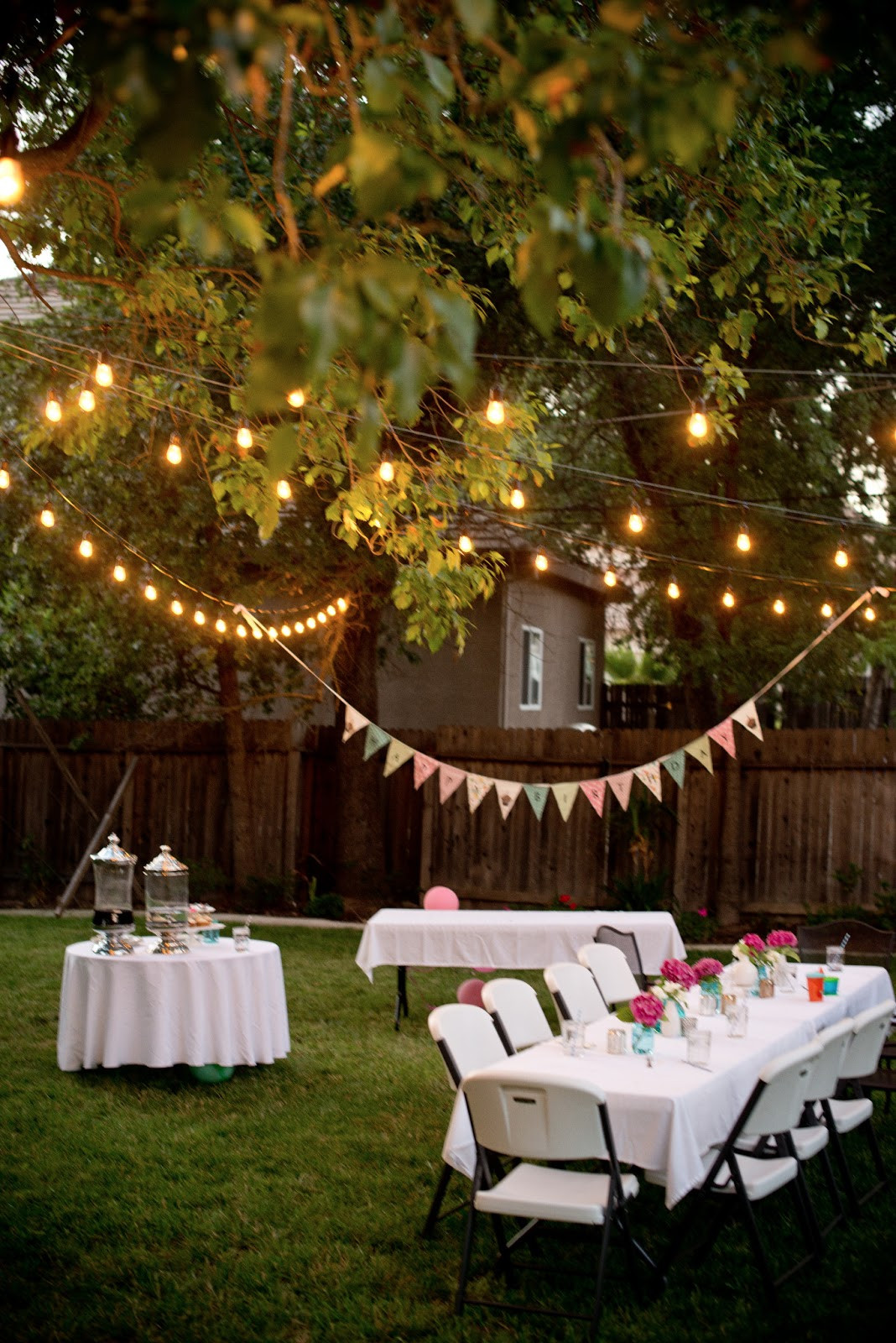 Backyard Engagement Party Decorating Ideas
 Domestic Fashionista Backyard Birthday Fun Pink