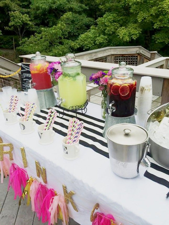 Backyard Engagement Party Decorating Ideas
 This drink bar is perfect for a summer engagement party
