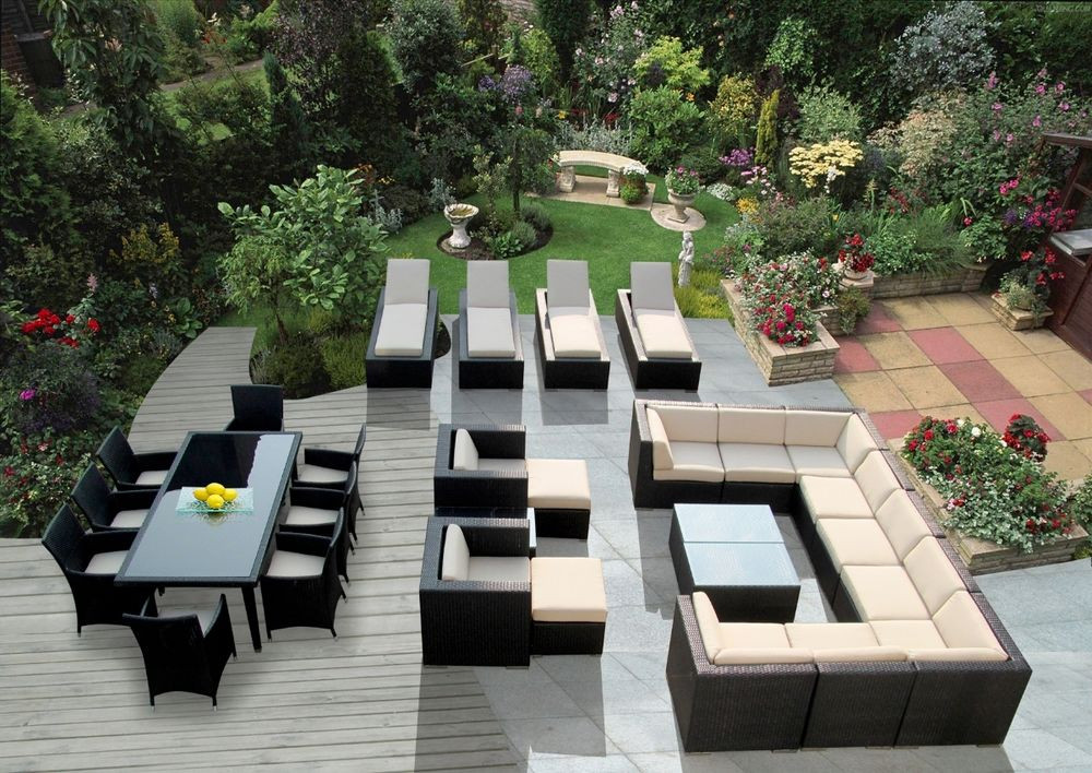 Backyard Furniture Sets
 Beautiful Outdoor Patio Wicker Furniture 29 pc Sofa