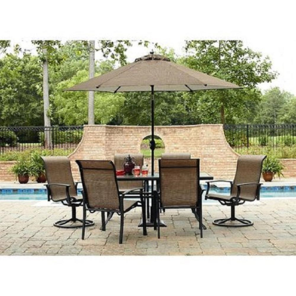 Backyard Furniture Sets
 7 pc Outdoor Patio Dining Set Table Chairs Seat Lawn Pool