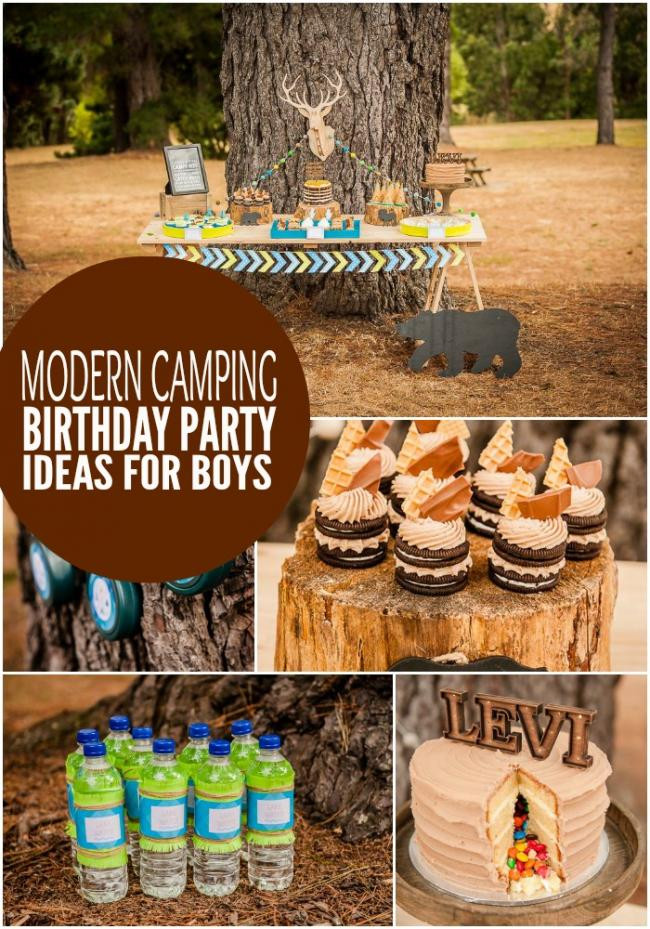 Backyard Party Ideas For Boys
 Boy s Modern Camping Birthday Party Spaceships and Laser