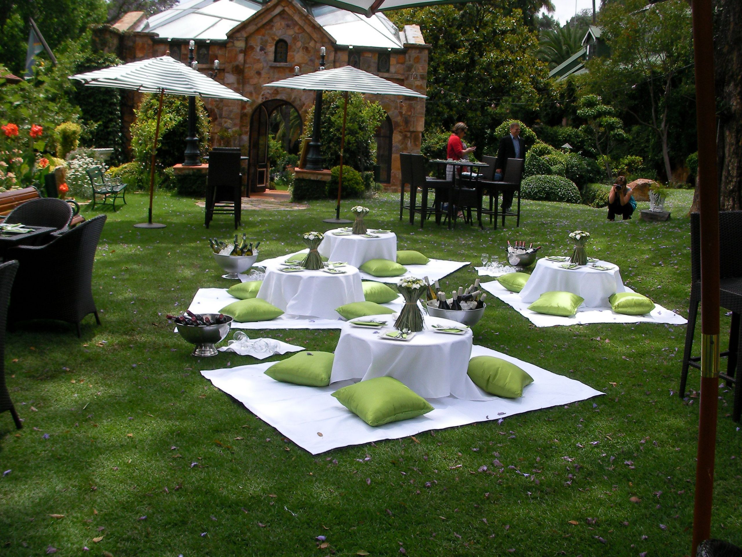Backyard Picnic Party Ideas
 Green & White Picnic Wedding by
