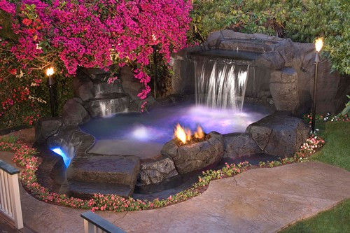 Backyard Pool Superstore Coupons
 Waterfall walls small waterfall with pool and spa