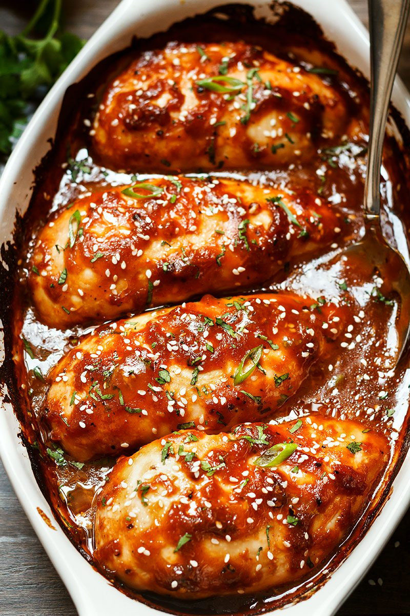 Baked Chicken Receipes
 Baked Chicken Breasts with Sticky Honey Sriracha Sauce