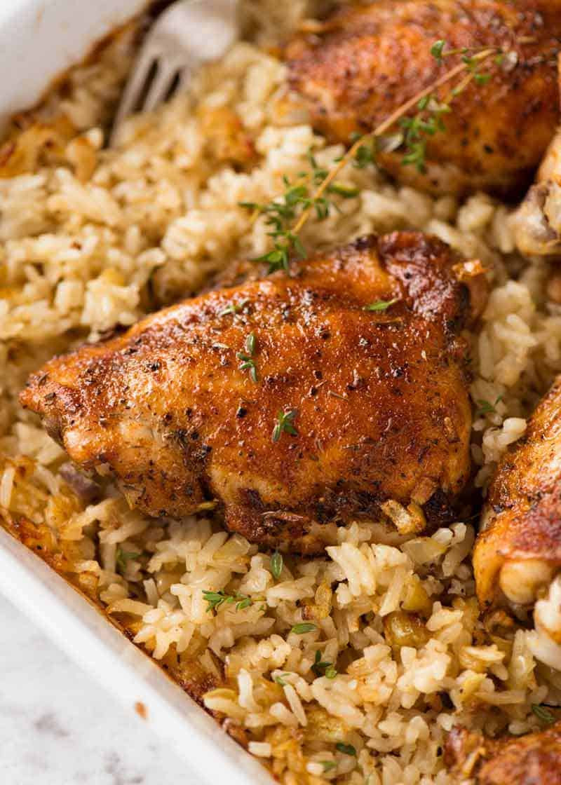 Baked Chicken Receipes
 Oven Baked Chicken and Rice