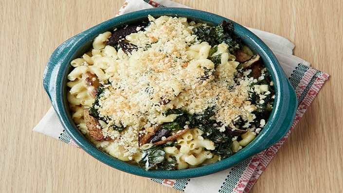 Baked Macaroni And Cheese Food Network
 Creamy Baked Macaroni Cheese with Kale and Mushrooms