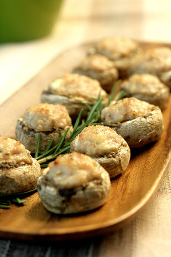 Baked Mushrooms With Cheese
 Mushrooms Stuffed with Sausage and Goat Cheese Skinny Chef