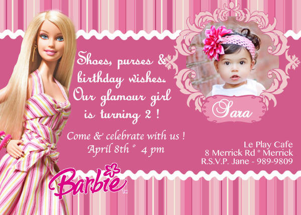 Barbie Birthday Invitations
 71 Printable Birthday Invitation Templates Word PSD