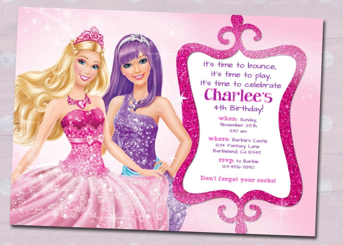 Barbie Birthday Invitations
 40th Birthday Ideas Birthday Invitation Barbie Template