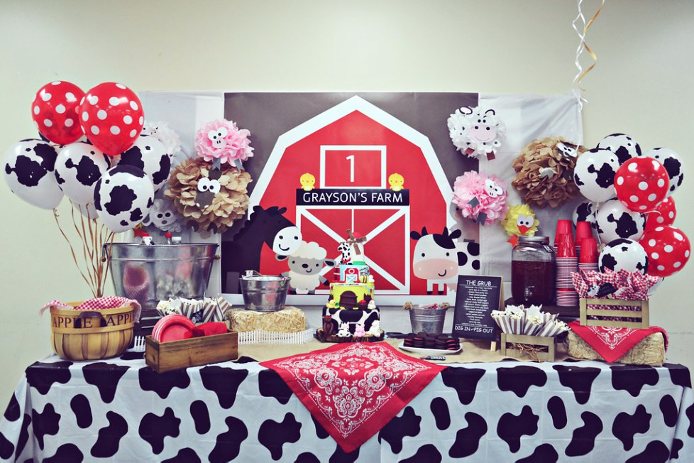 Barnyard Birthday Party Supplies
 Barnyard Themed First Birthday Party Everything Home