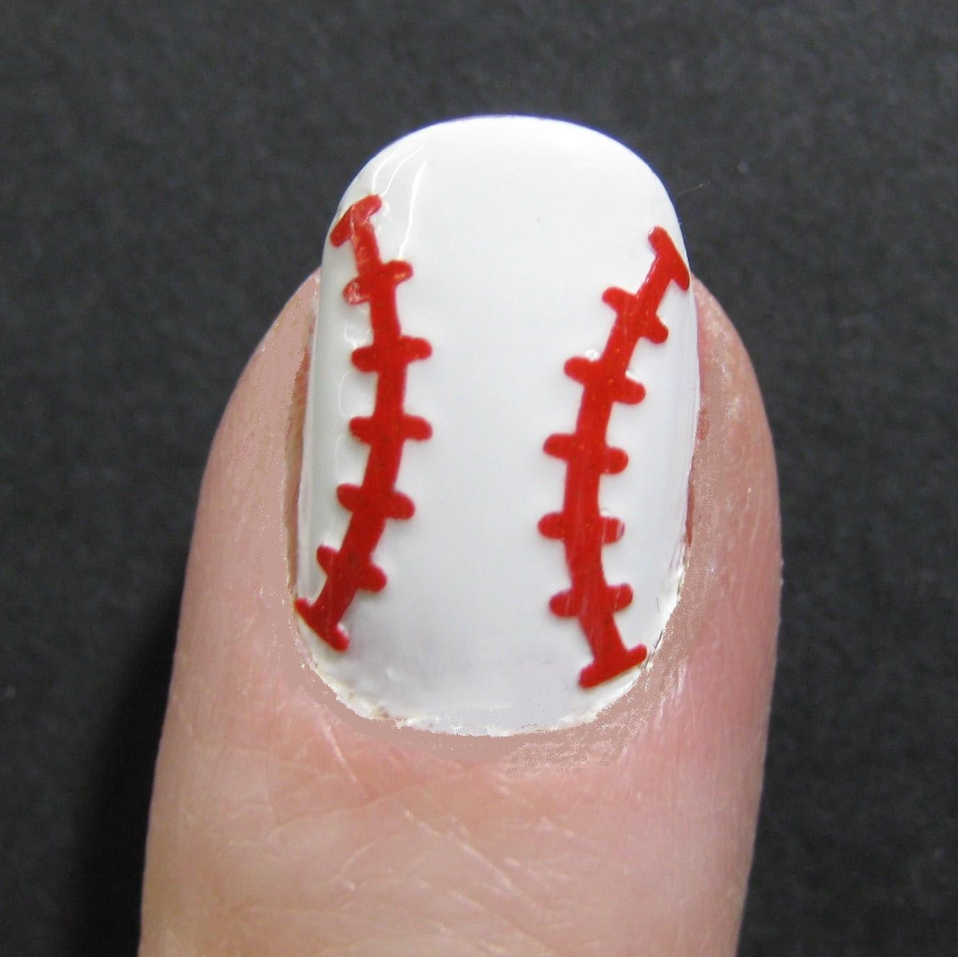 Baseball Nail Designs
 Baseball Softball Toe nail finger nail art tattoos