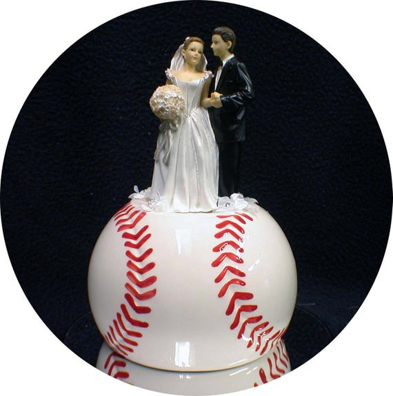 Baseball Wedding Cake Topper
 Baseball Softball sports Lovers Wedding Cake by YourCakeTopper