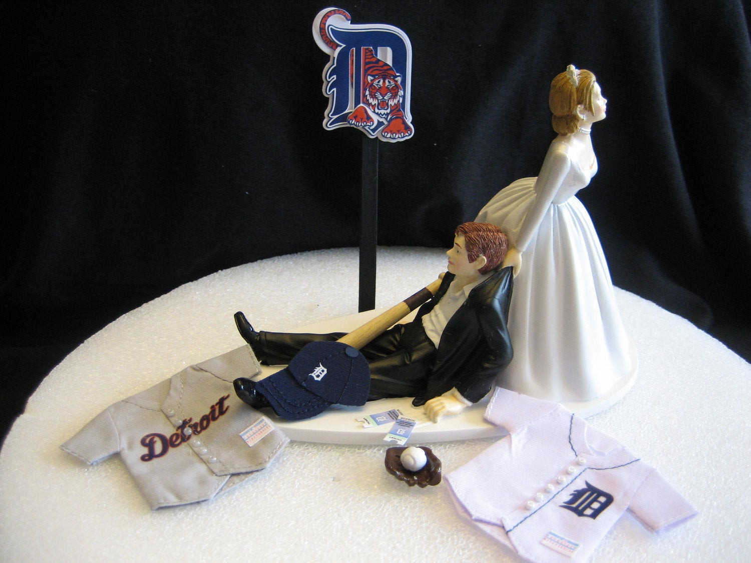 Baseball Wedding Cake Topper
 Detroit Tigers BASEBALL Wedding Cake Topper Groom Cake