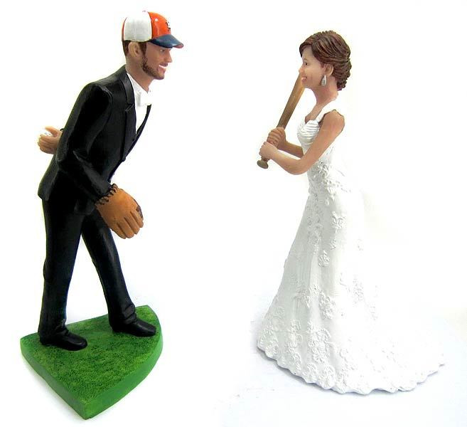 Baseball Wedding Cake Topper
 Pitching Baseball Wedding Cake Topper