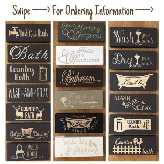 Bathroom Decor Signs
 Bathroom Signs Bathroom Decor Wooden Signs Powder Room