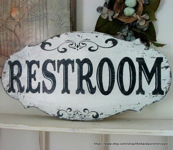 Bathroom Decor Signs
 RESTROOM RESTROOM Signs Bathroom Signs Restroom Decor 24 x