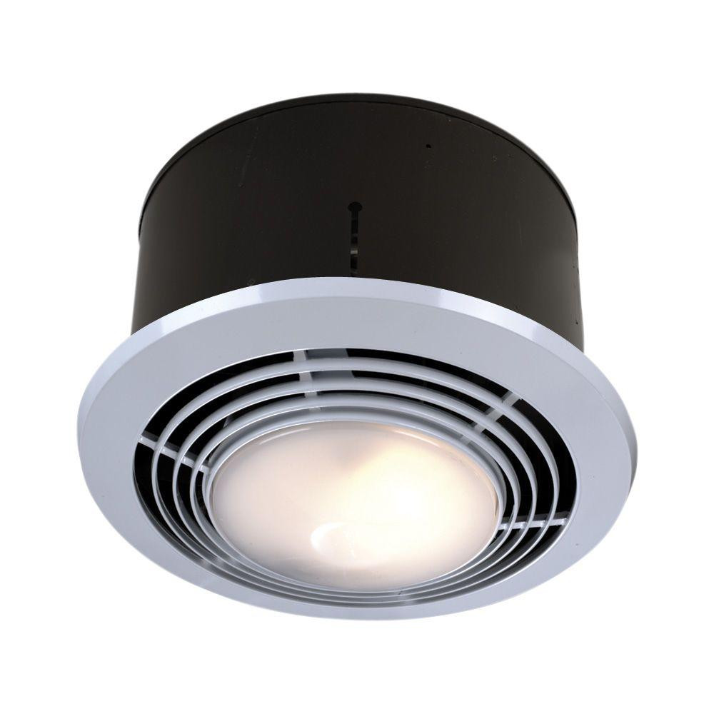 Bathroom Exhaust Fan Light
 70 CFM Ceiling Exhaust Fan with Light and Heater 9093WH