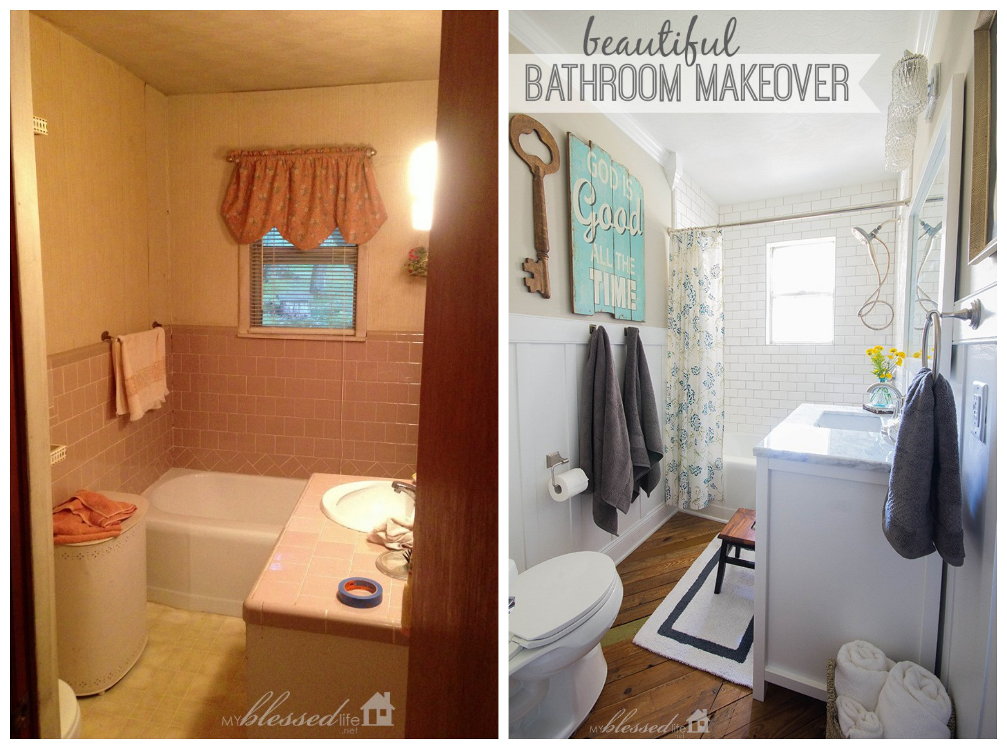 Bathroom Remodel Before And After
 Beautiful Cottage Style Bathroom Makeover