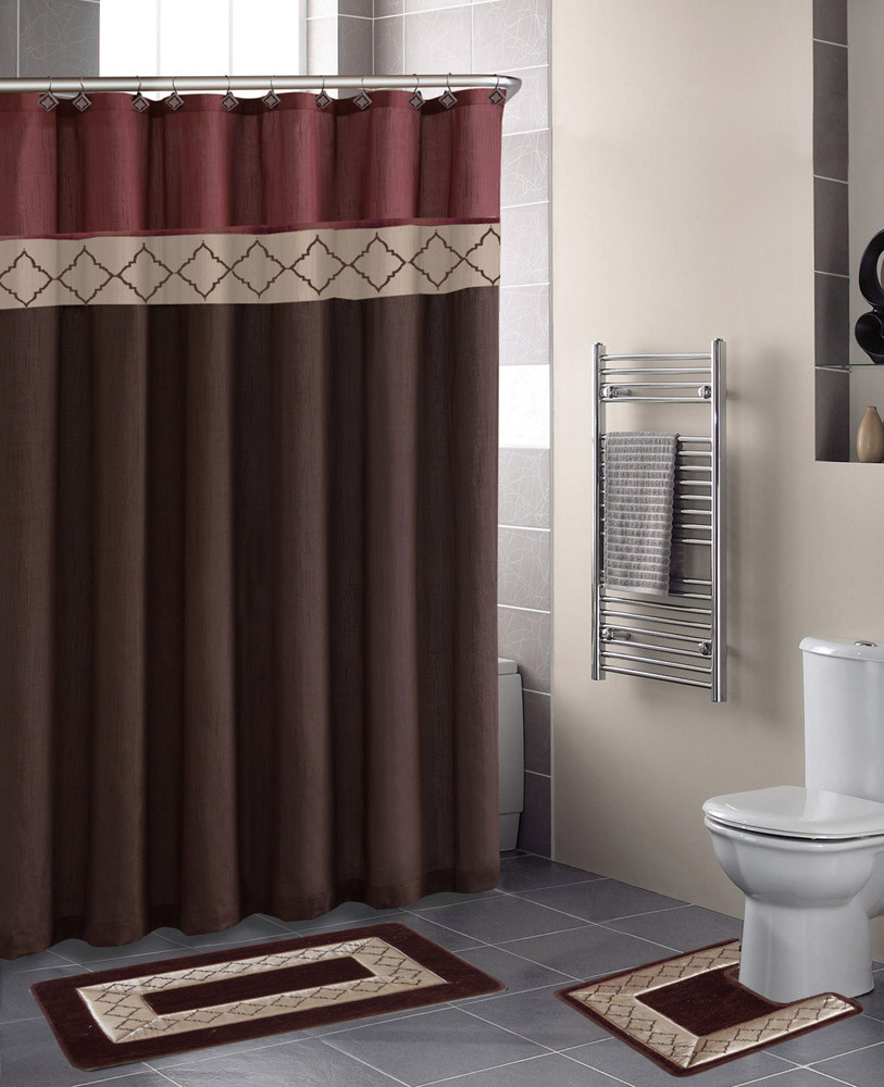 Bathroom Shower Curtain Sets
 Home Dynamix Designer Bath Shower Curtain and Bath Rug Set
