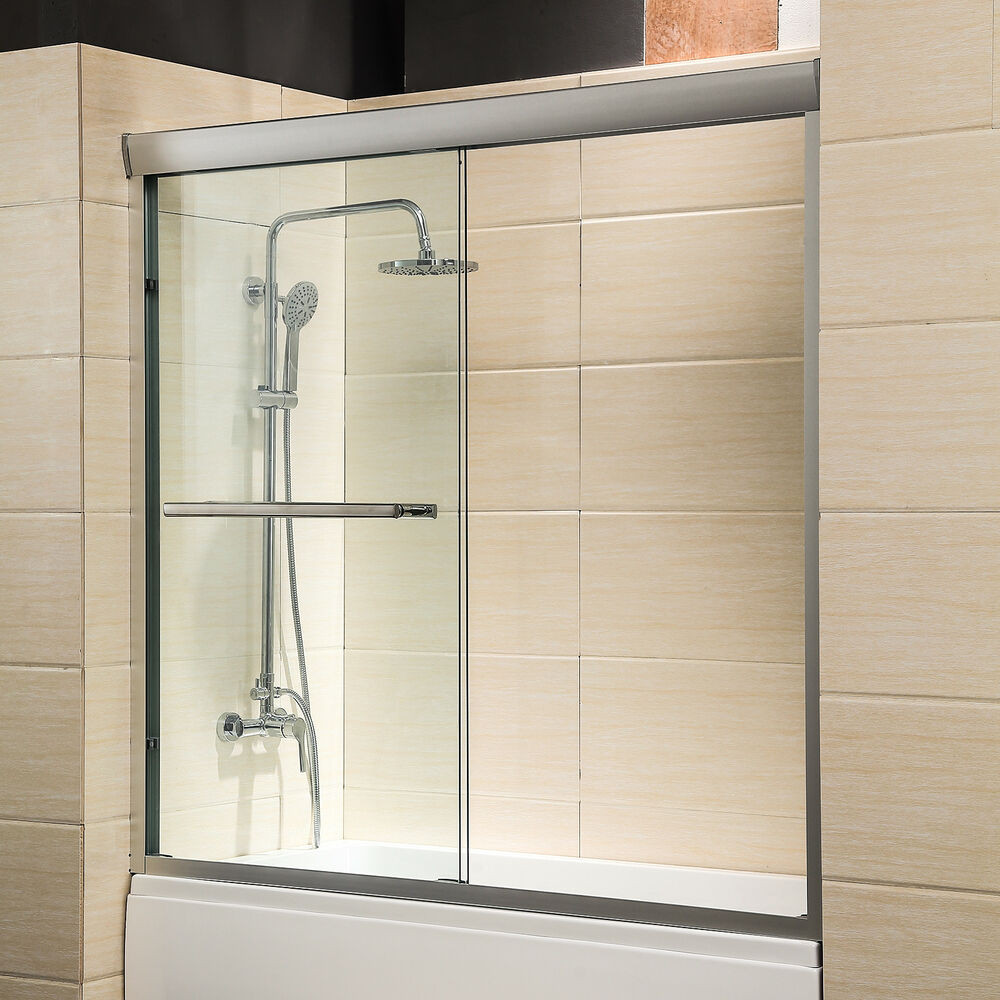 Bathroom Shower Doors
 60" Framed 1 4" Clear Glass 2 Sliding Bath Shower Door