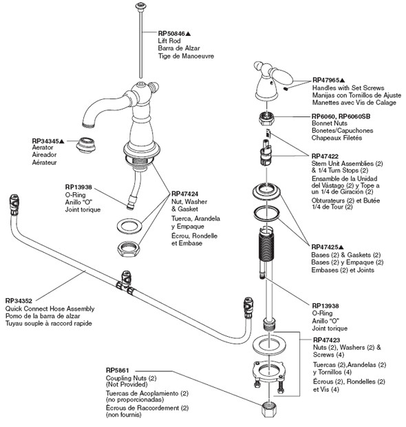 Bathroom Sink Parts Diagram
 PlumbingWarehouse Delta Bathroom Faucet Parts For